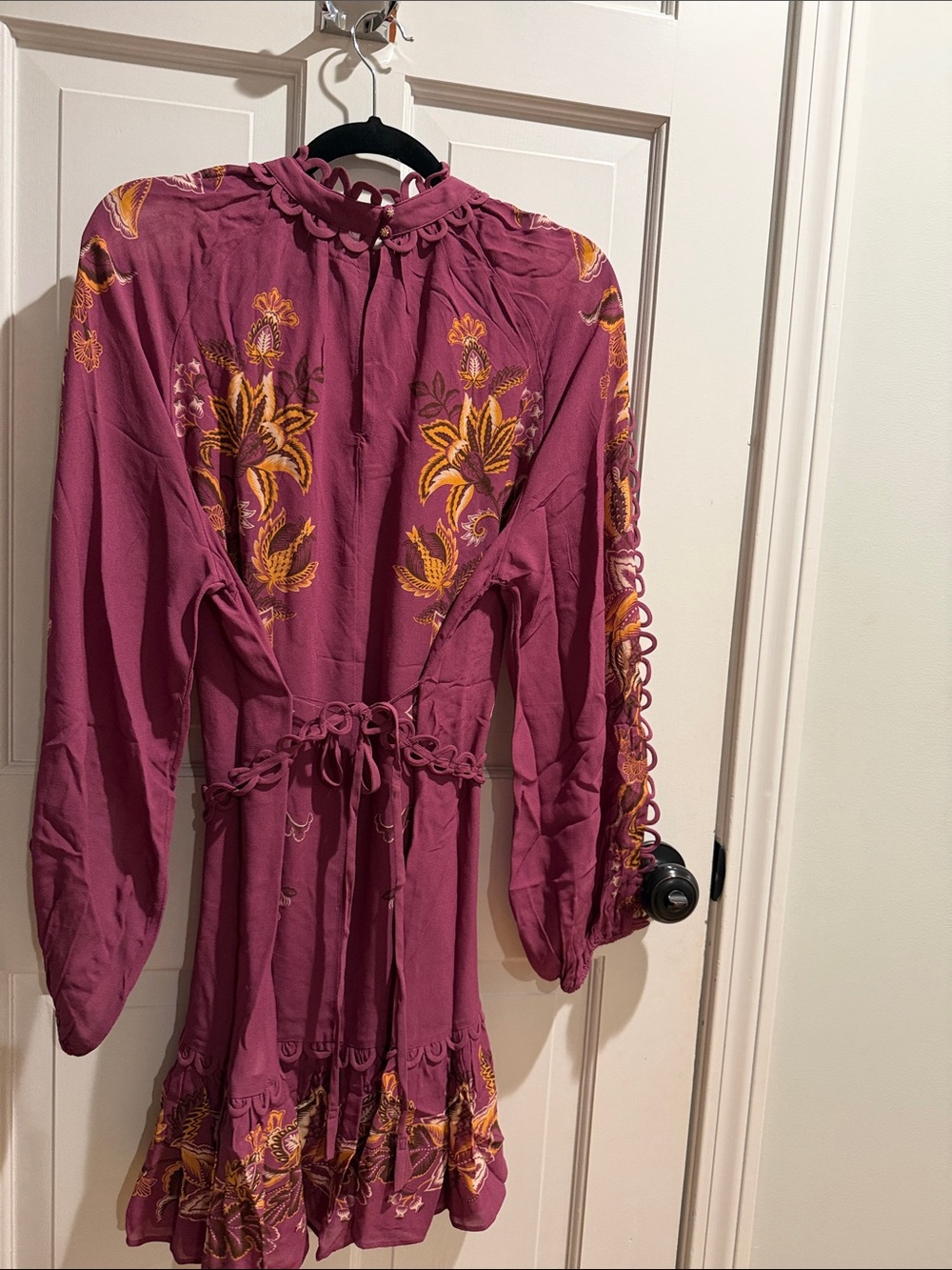 FARM Rio Plum Long-Sleeve Floral Embroidered Mini Dress - Picture 5 of 7